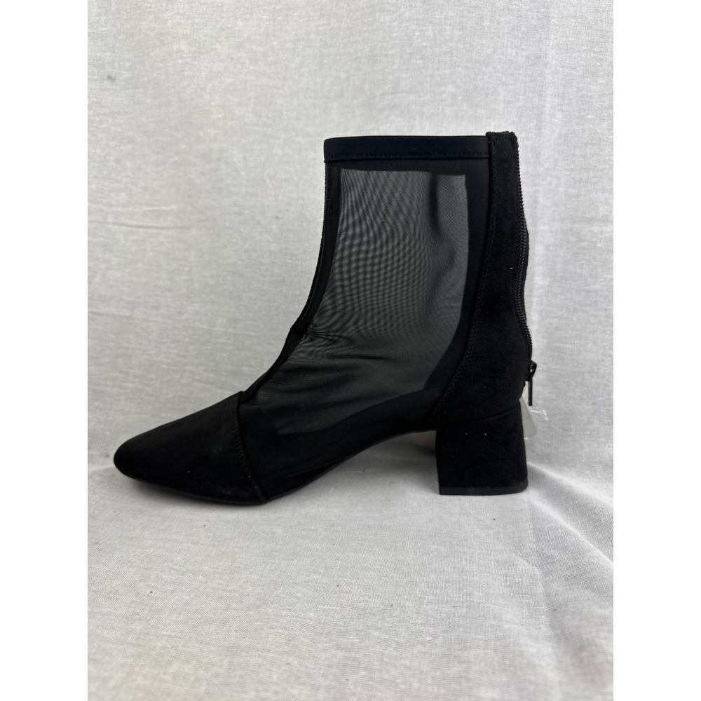 A New Day Celeana Black Mesh Ankle Boots Block Heel Pointed Toe Womens 6.5 NEW - Picture 3 of 6